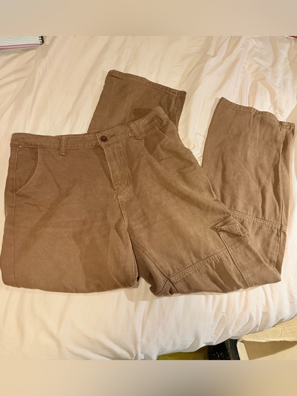Brown Cargo Baggy Jeans
